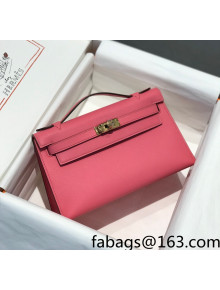 Hermes Kelly Pochette Bag 22cm Lipstick Pink/Gold  2022 17