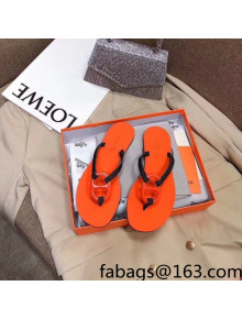 Hermes Beach Thong Slide Sandals Orange 2022 04