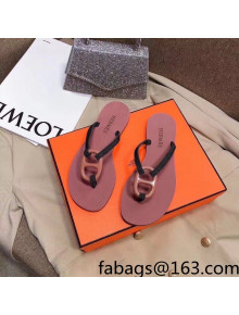 Hermes Beach Thong Slide Sandals Pink 2022 05