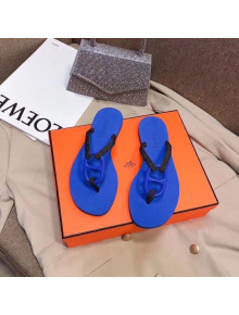Hermes Beach Thong Slide Sandals Blue 2022 06