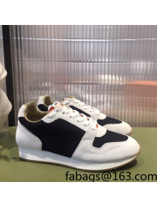 Hermes Escape Fabric and Suede Sneakers White/Black/Orange 2022 032564