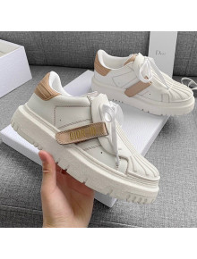 Dior DIOR-ID Sneakers in White and Nude Calfskin 2021