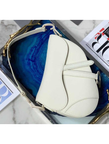Dior Saddle Bag in Smooth Calfskin White/White 2020