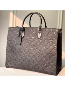 Louis Vuitton Onthego Monogram Embossed Leather Large Tote M44925 Black 2019