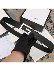 Gucci Leather Belt with Square G Buckle 550106 34MM Black 2019