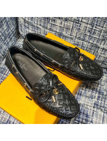 Louis Vuitton Gloria Monogram Leather Flat Loafer Black 2021