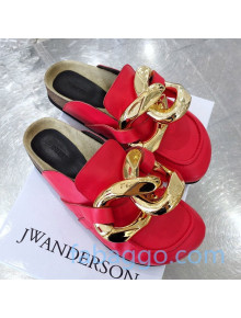JW Anderson Calfskin Chain Loafer Mules Red 2020