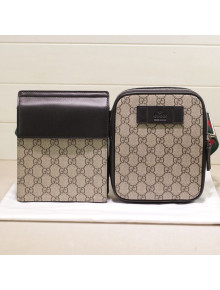 Gucci GG Supreme Two-Pouch Belt Bag 50956 Beige 2019