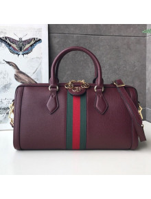 Gucci Ophidia Leather Medium Top Handle Bag 524532 Burgundy 2019