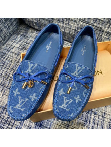 Louis Vuitton Gloria Monogram Denim Flat Loafer Blue 2021