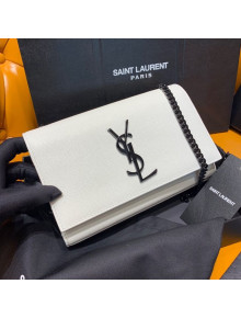 Saint Laurent Kate Small Bag in Grained Leather 469390 White 2019
