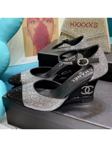 Chanel Crystal Wedge Pumps Silver 2021