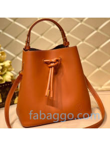 Louis Vuitton Soft Calfskin Knot Bucket Bag MM M45394 Brown 2020