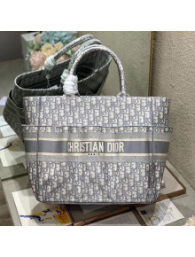 Dior Small Catherine Tote Bag in Grey Oblique Embroidered Canvas 2020