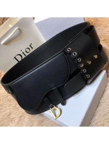 Dior Evelet Calfskin Saddle Corset Belt Black 2019