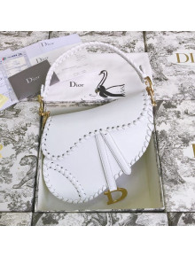 Dior Saddle Medium Bag in Braided Leather White 2019