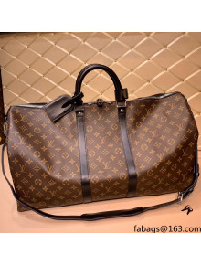 Louis Vuitton Keepall Bandouliere 55 Travel Bag in Monogram Canvas M56714 Brown/Black 2021