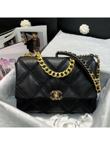 Chanel 19 Crochet Quilted Calfskin Maxi Flap Bag AS1162 Black 2020
