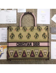 Dior Book Tote Embroidered Bag Yellow 2019