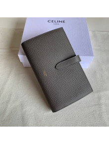 Celine Palm-Grained Leather Large Strap Wallet Grey 2022 11