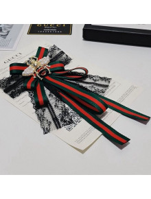 Gucci Lace Web Brooch/Neck Bow Green 2021