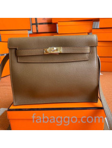 Hermes Kelly Danse Backpack in Evercolor Leather Taupe/Gold 2020