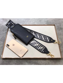 Fendi Strap You FF Transparent Shoulder Strap with iPhone Pocket Black 2019