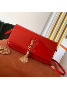 Saint Laurent Patent Leather Kate 99 Tassels Shoulder Bag 604276 Red 2020