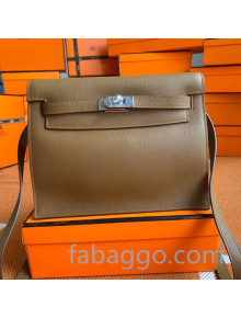 Hermes Kelly Danse Backpack in Evercolor Leather Taupe/Silver 2020