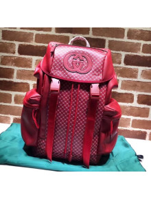 Gucci GG Leather Backpack 536413 Red