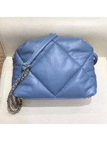 Chanel Maxi Quilted Lambskin Small Bowling Shoulder Bag AS0781 Blue 2019
