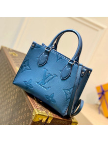 Louis Vuitton OnTheGo PM Tote Bag in Giant Monogram Leather M45653 Blue 2021