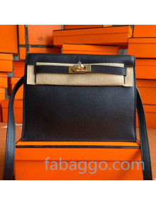 Hermes Kelly Danse Backpack in Evercolor Leather Black/Gold 2020