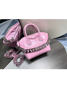 Givenchy Mini Antigona Chain Bag in Box Leather Pink 2022
