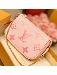 Louis Vuitton Gradient Monogram Leather Mini Pochette Accessoires Chain Pouch M80501 Pink 2021