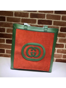 Gucci Ophidia Suede Large Tote 519335 Red/Green
