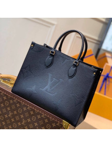 Louis Vuitton OnTheGo MM Tote Bag in Monogram Leather M45595 Black 2021