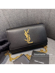 Saint Laurent Small Kate Chain Crossbody Bag in Grained Leather 470429 Black 2019