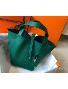 Hermes Picotin Lock Bag 22cm in Togo Calfskin Green Emerald 2020