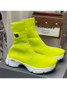 Balenciaga Speed 3.0 Knit Sock Short Boots Neon Green 2021