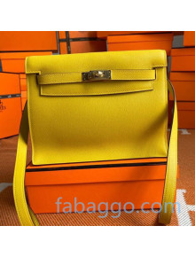 Hermes Kelly Danse Backpack in Evercolor Leather Yellow/Gold 2020