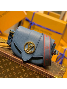 Louis Vuitton LV Pont 9 Soft PM Bag in Grained Calfskin M58964 Blue 2021