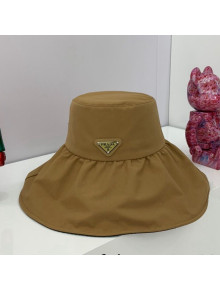 Prada Canvas Ruffled Bucket Hat Light Brown 2021