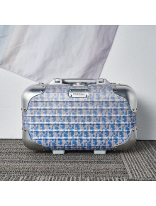 Dior x Rimowa Hand Case Luggage Travel Bag in Blue Dior Oblique Aluminum 2020