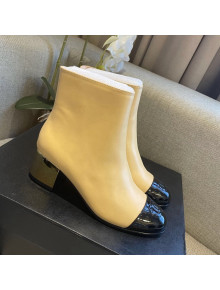 Chanel Calfskin Ankle Short Boots with Metallic Heel 6cm Apricot 2021 111063