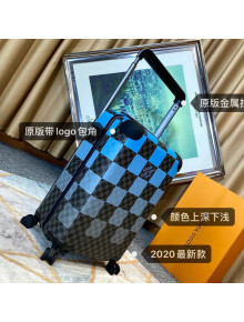 Louis Vuitton Horizon 55 Luggage Travel Bag in Blue Damier Graphite Canvas N20021 2020
