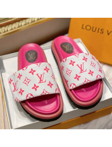 Louis Vuitton Pool Pillow Comfort Monogram Nylon Slide Sandals Pink 2021