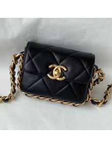 Chanel Calfskin Small Flap Coin Purse with Chain AS2376 Black 2021 TOP