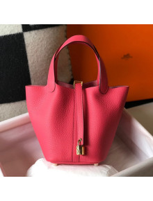 Hermes Picotin Lock Bag 18cm in Togo Calfskin Lipstick Pink 2021