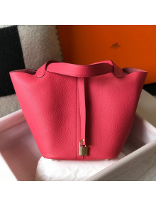 Hermes Picotin Lock Bag 22cm in Togo Calfskin Lipstick Pink 2021